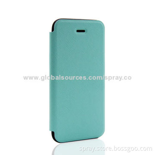 Slim Flip Leather Cases for iPhone, Interior TPU/Microfiber Perfectly Combined in Heat Pressing
